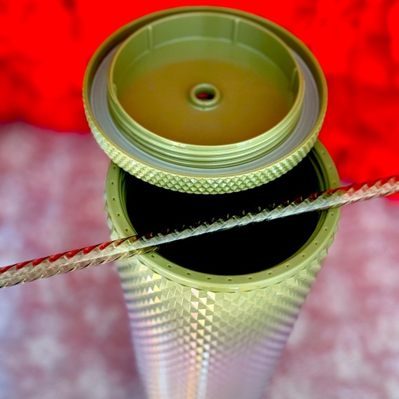 NWT🍁Starbucks Fall 2024 Olive Green- Lilac Ombre Studded Venti Tumbler with 🎁 - Picture 5 of 7